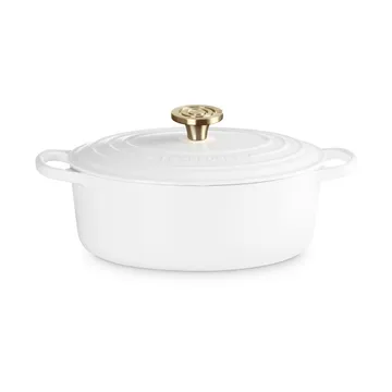 Le Creuset Signature żeliwny owalny garnek - Biały, 4,1 L - Le Creuset