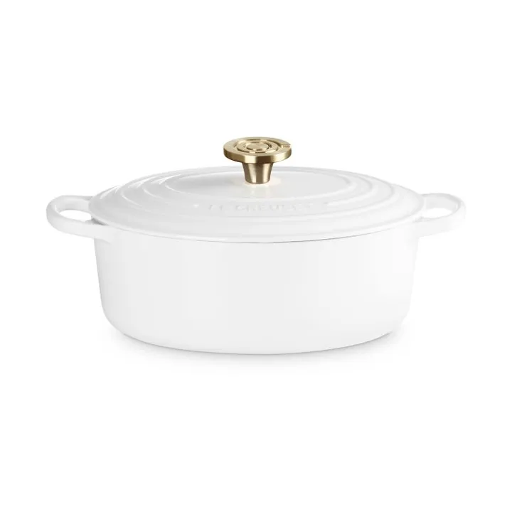 Le Creuset Signature żeliwny owalny garnek - Biały, 4,1 L - Le Creuset