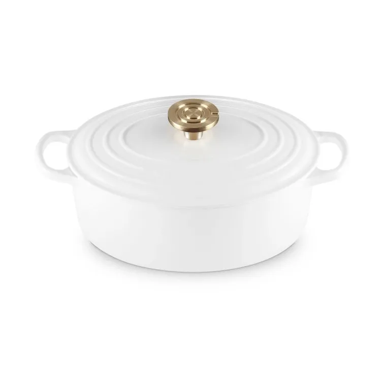 Le Creuset Signature żeliwny owalny garnek, Biały, 4,1 L Le Creuset