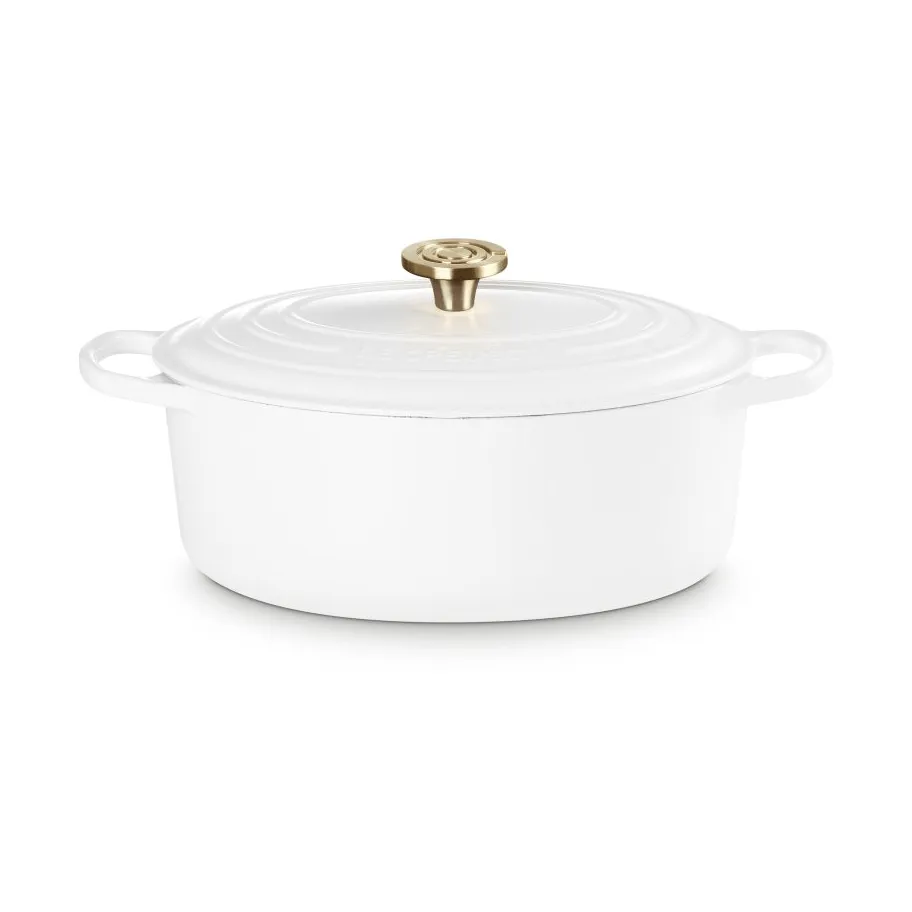 Le Creuset Signature żeliwny owalny garnek, Biały, 6,3 L Le Creuset
