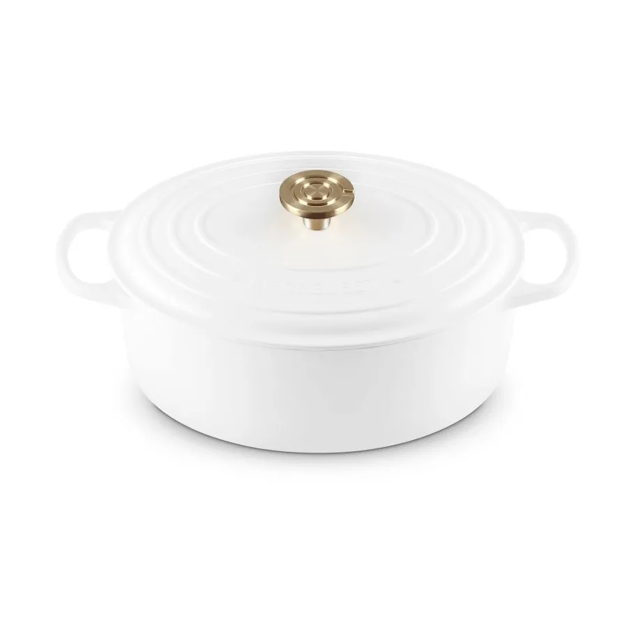 Le Creuset Signature żeliwny owalny garnek, Biały, 6,3 L Le Creuset