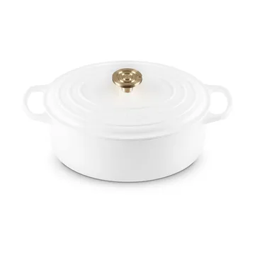 Le Creuset Signature żeliwny owalny garnek - Biały, 6,3 L - Le Creuset