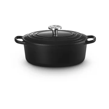 Le Creuset Signature żeliwny owalny garnek - Matte Black, 4,1 L - Le Creuset