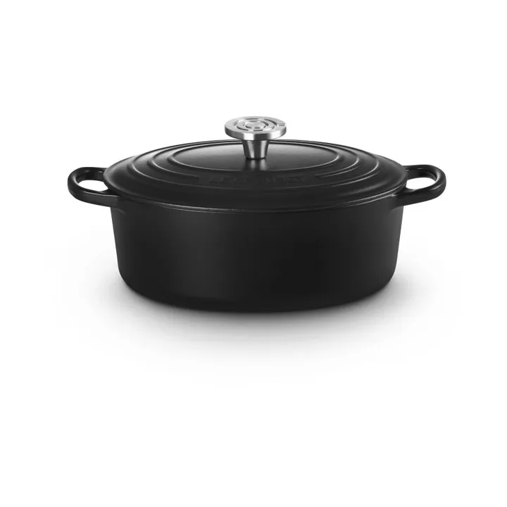 Le Creuset Signature żeliwny owalny garnek - Matte Black, 4,1 L - Le Creuset