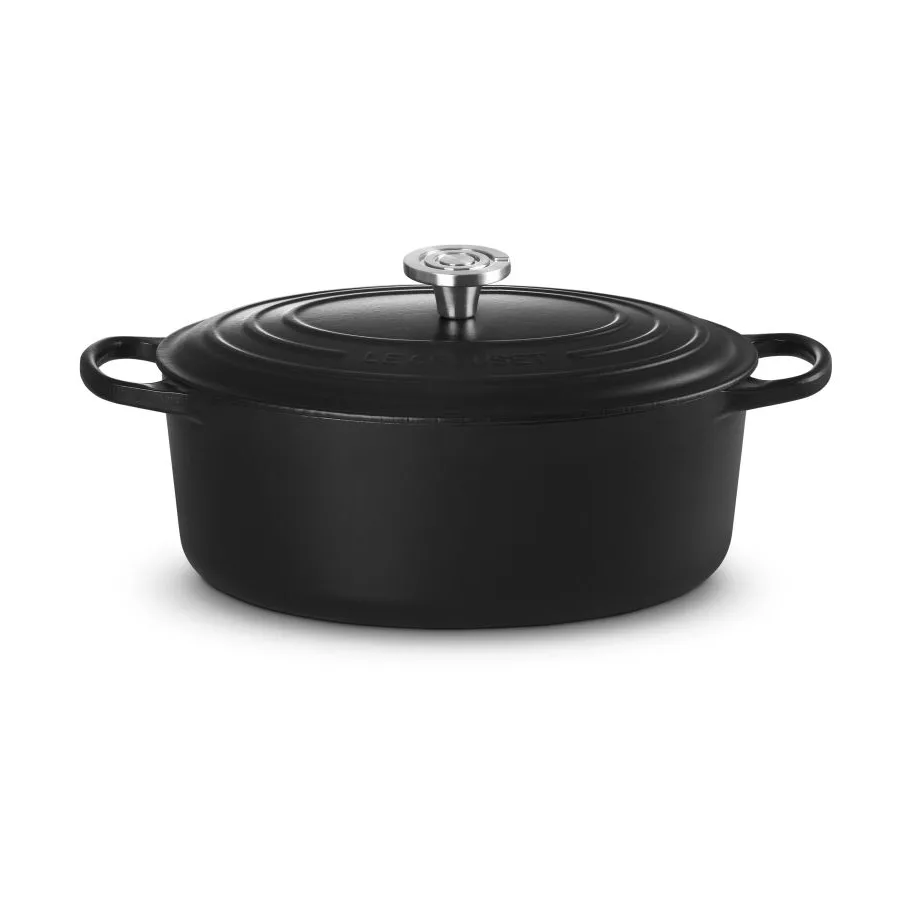 Le Creuset Signature żeliwny owalny garnek, Matte Black, 6,3 L Le Creuset