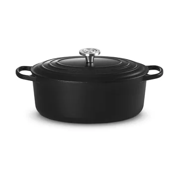 Le Creuset Signature żeliwny owalny garnek - Matte Black, 6,3 L - Le Creuset