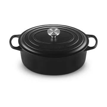 Le Creuset Signature żeliwny owalny garnek - Matte Black, 6,3 L - Le Creuset