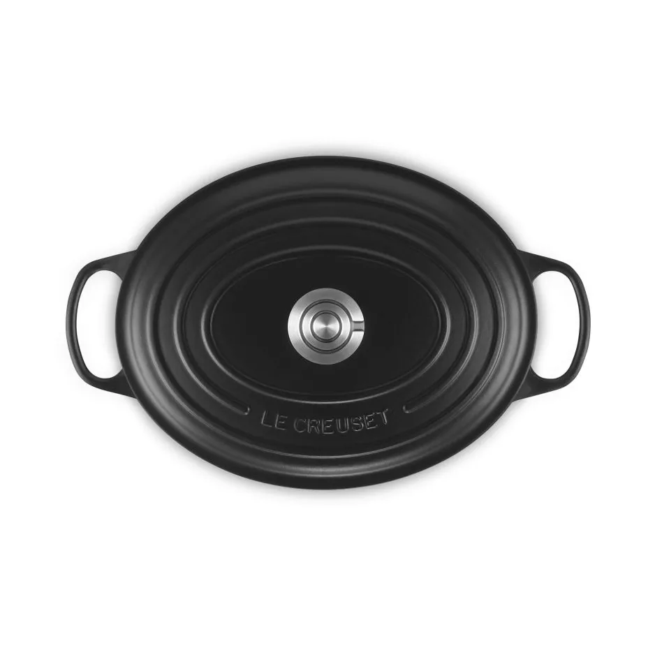 Le Creuset Signature żeliwny owalny garnek, Matte Black, 6,3 L Le Creuset