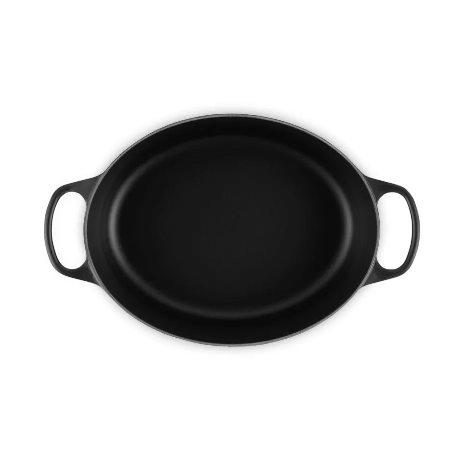Le Creuset Signature żeliwny owalny garnek, Matte Black, 6,3 L Le Creuset