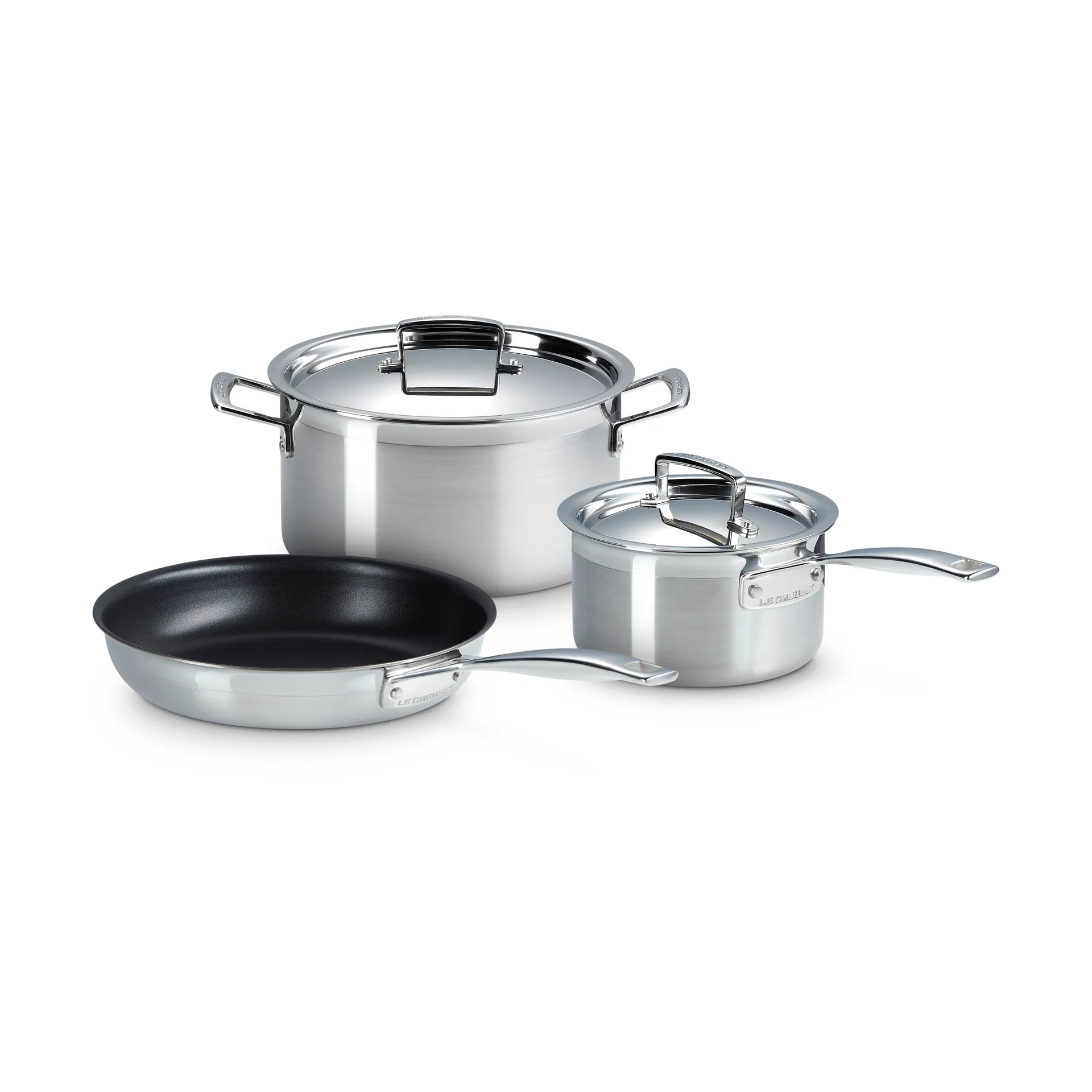Le Creuset zestaw garnków i patelni, Stal nierdzewna, 3 części Le Creuset