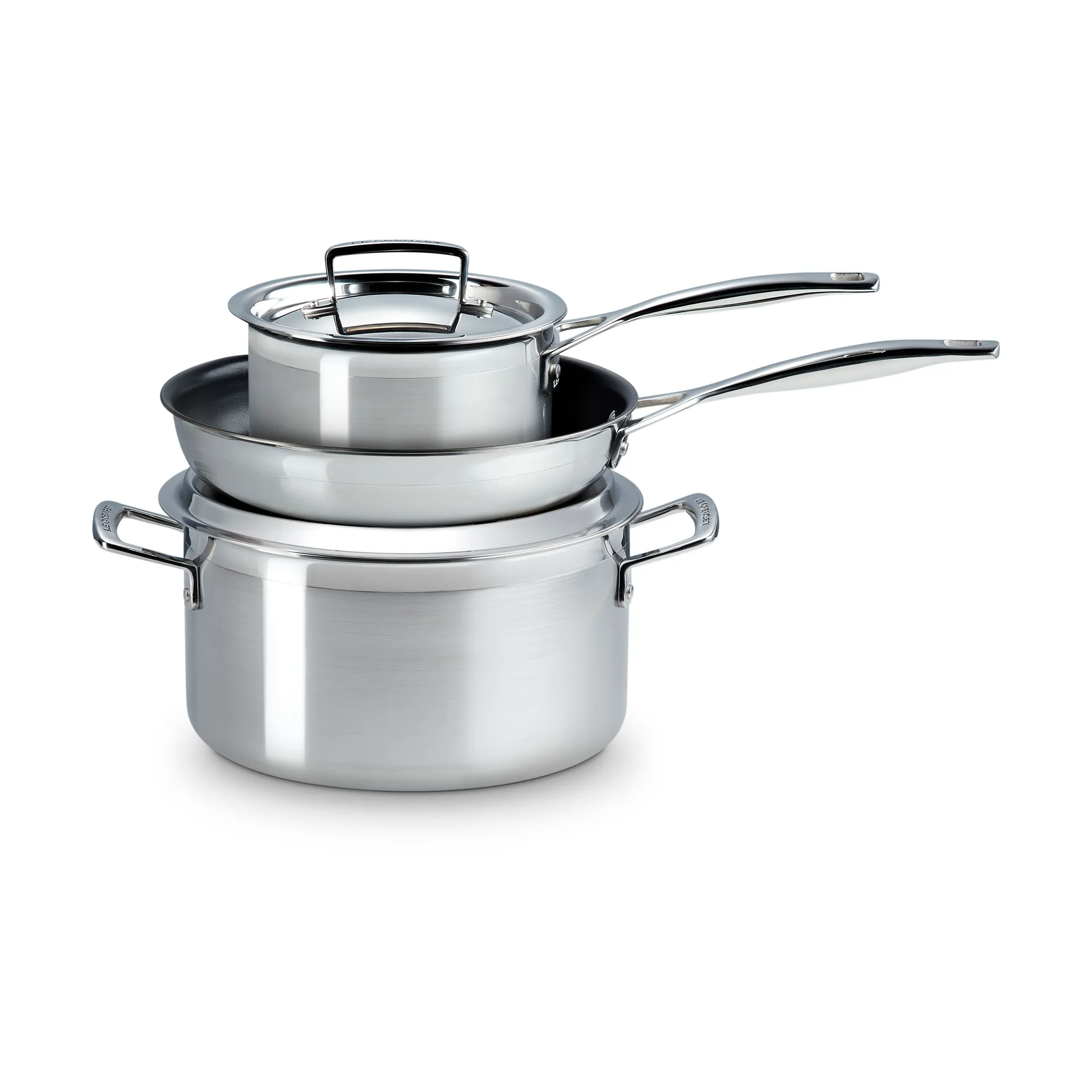 Le Creuset zestaw garnków i patelni, Stal nierdzewna, 3 części Le Creuset