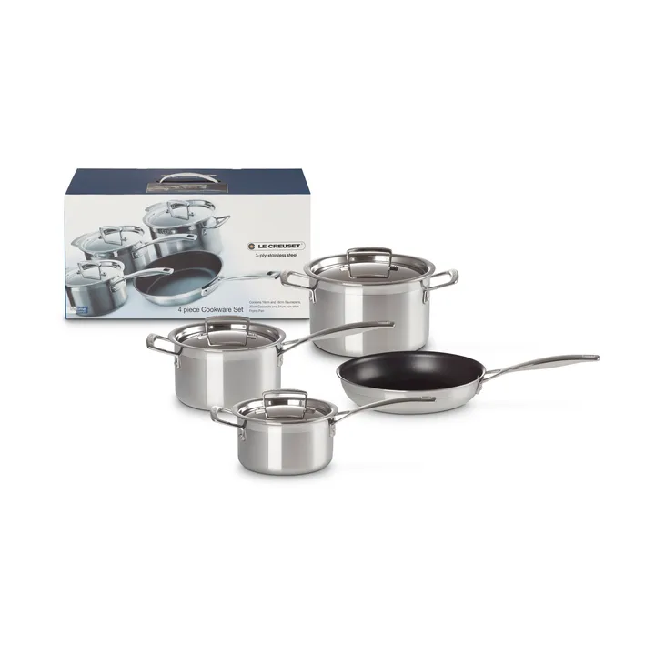 Le Creuset zestaw garnków i patelni - Stal nierdzewna, 4 części - Le Creuset