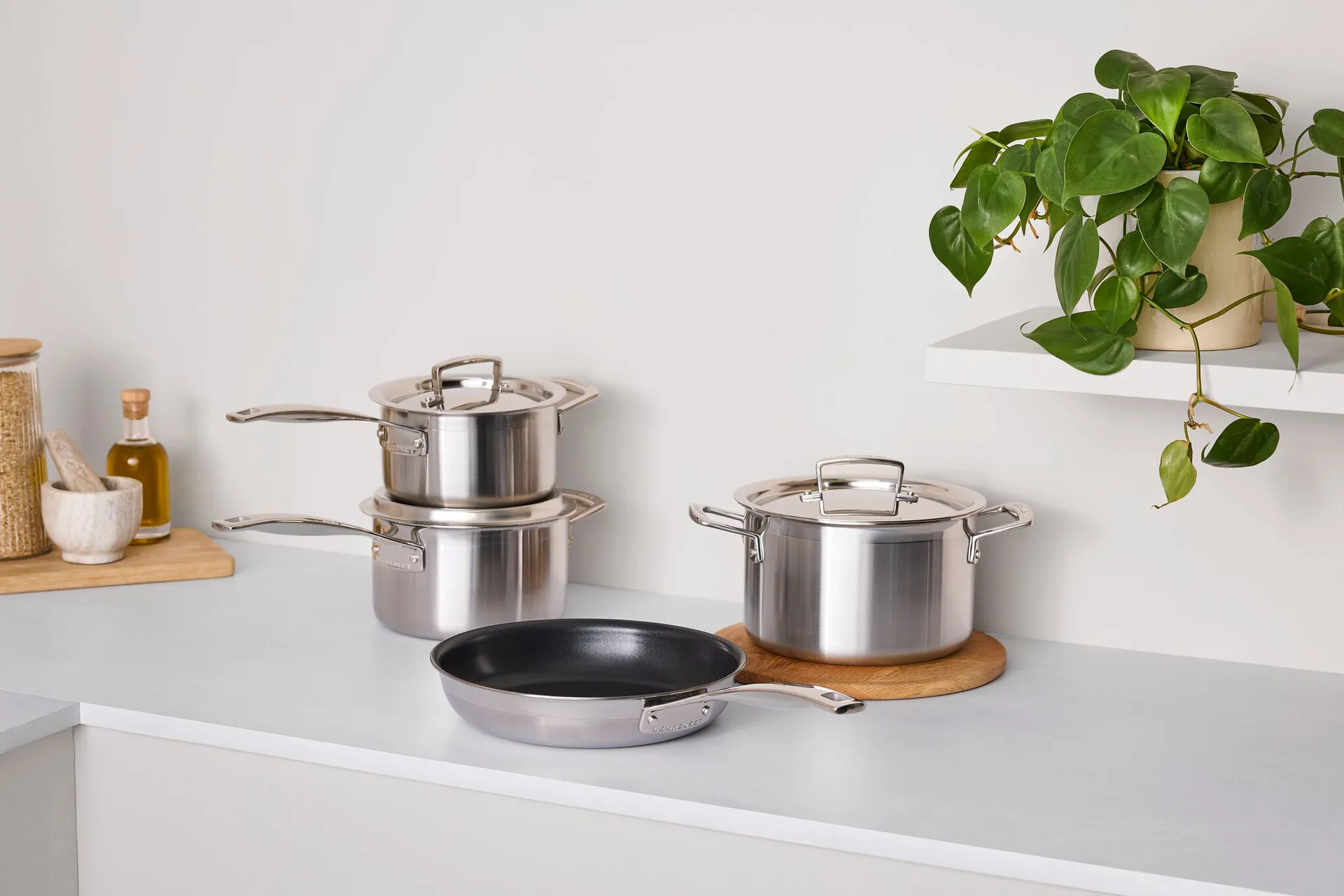 Le Creuset zestaw garnków i patelni, Stal nierdzewna, 4 części Le Creuset