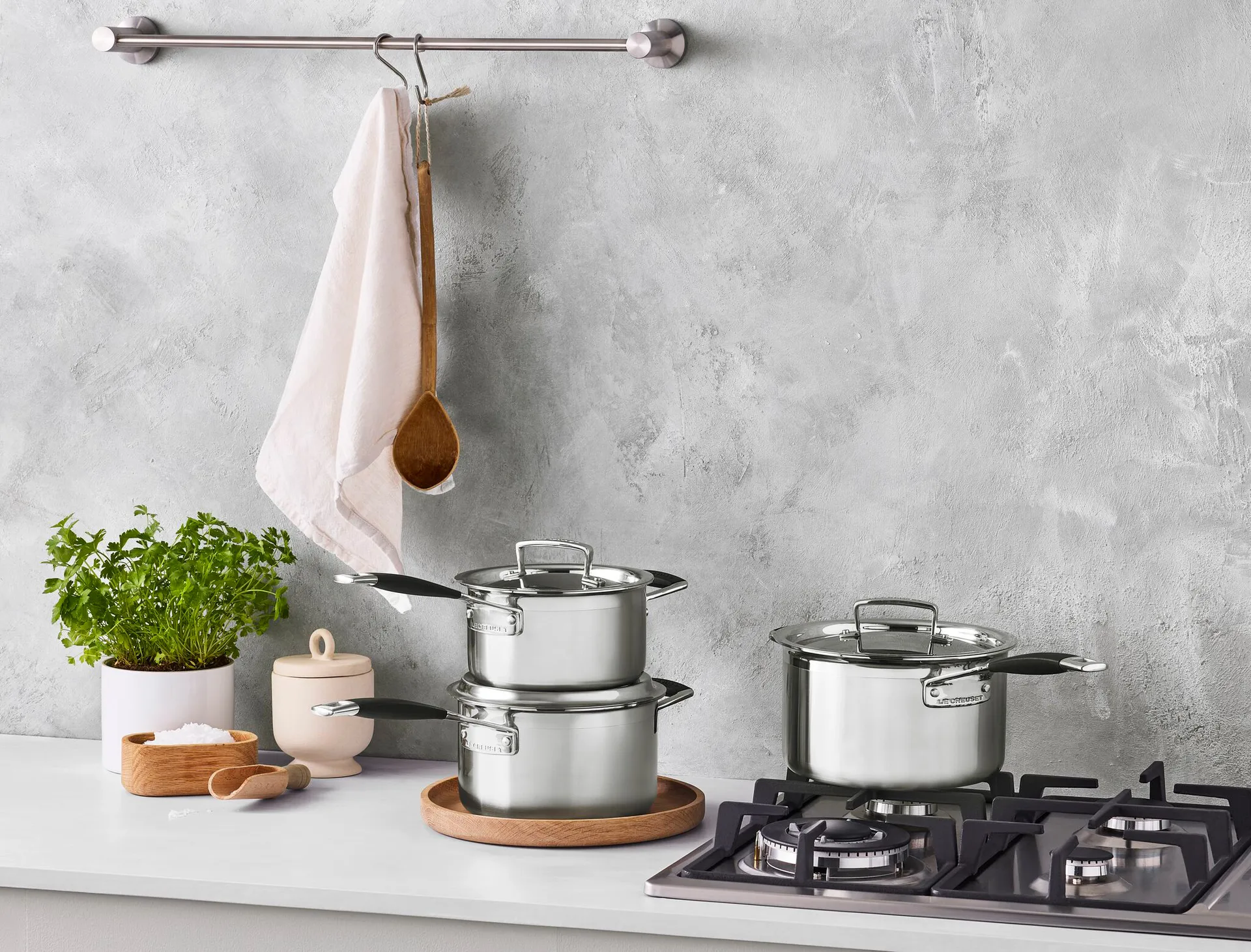 Le Creuset zestaw garnków, Stal nierdzewna, 3 części Le Creuset