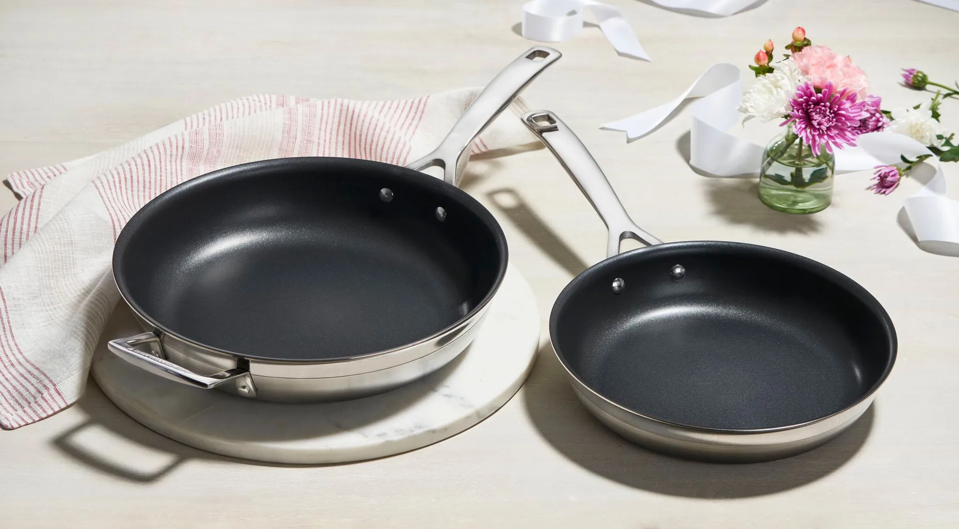 Le Creuset zestaw patelni non-stick, Stal nierdzewna, 2 części Le Creuset