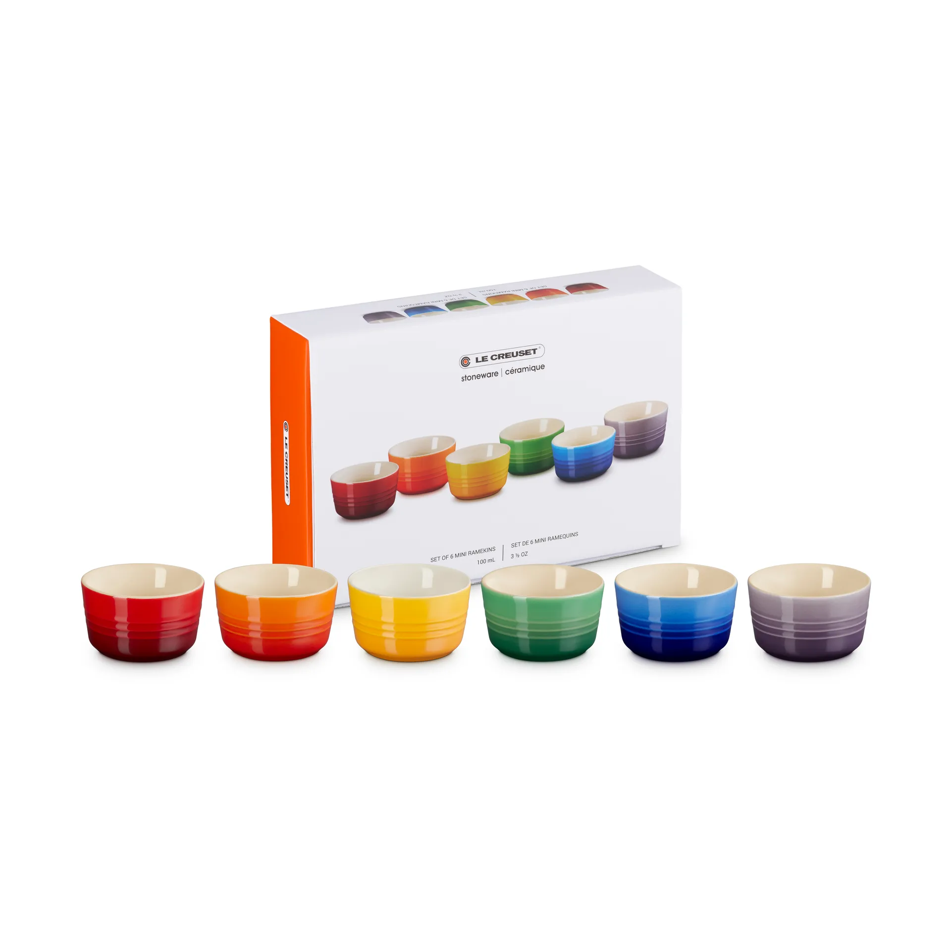 Mini-kokilka z kamionki Signature, 6-pak, Rainbow Le Creuset