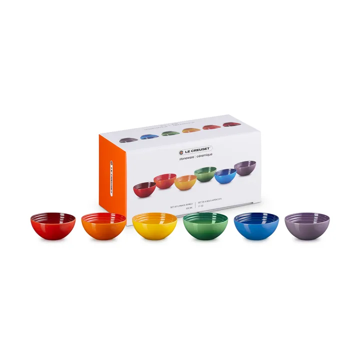 Miska na przekąski z kamionki Signature, 6-pak - Rainbow - Le Creuset