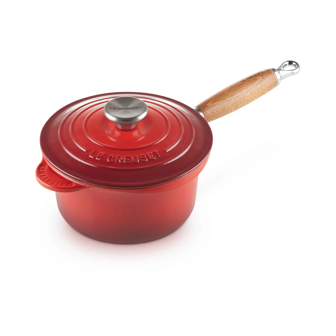 Rondel z drewnianym uchwytem Le Creuset 1,8 l, Cerise Le Creuset