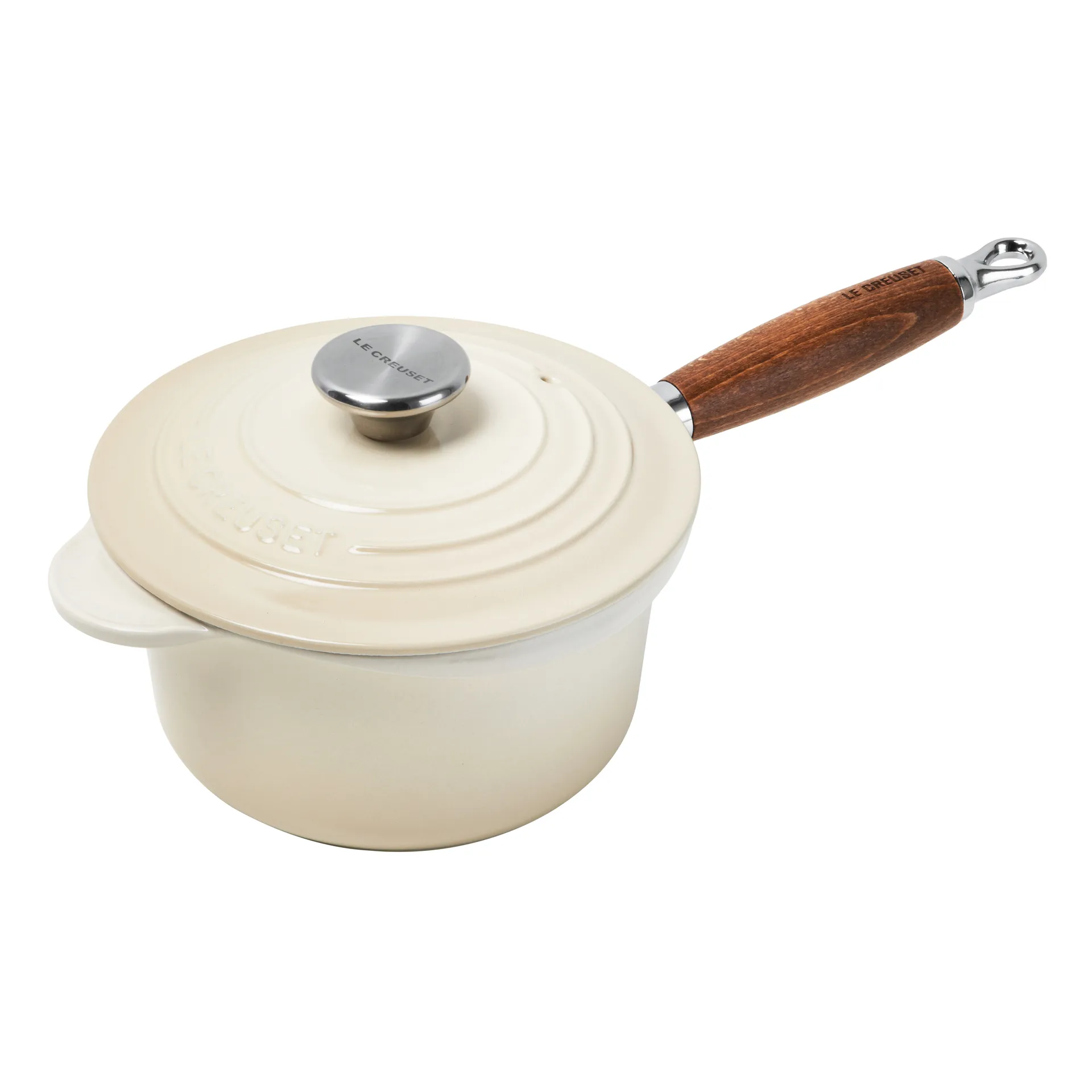 Rondel z drewnianym uchwytem Le Creuset 1,8 l, Meringue Le Creuset