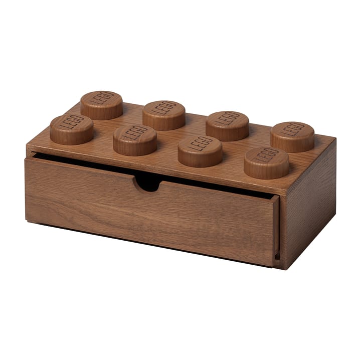 LEGO biurko szuflada 8 drewno - Dąb barwiony na ciemno - Lego