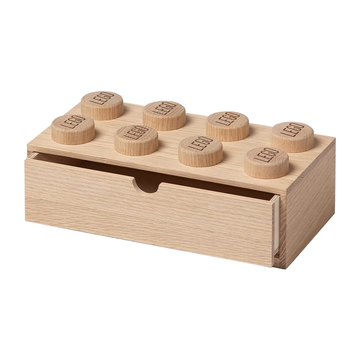 LEGO biurko szuflada 8 drewno - Dąb mydlony - Lego