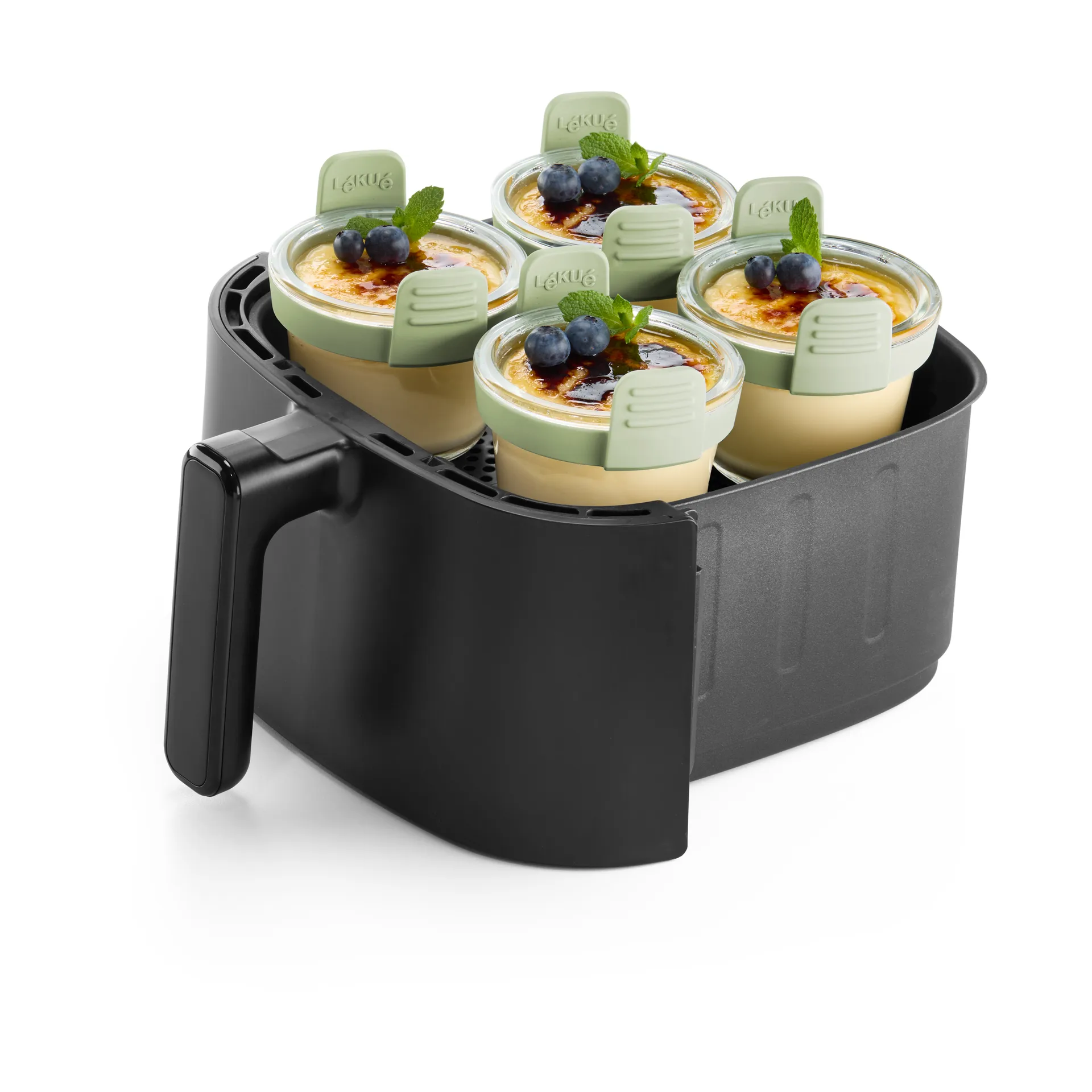 Lékué Air fryer mini szklane kubeczki, 4‑pak, Przezroczysty Lékué