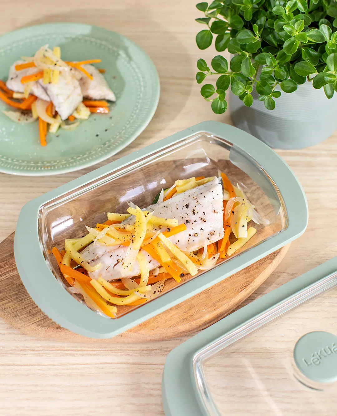 Lékué naczynie do gotowania na parze, Przezroczysty, szkło, 2‑szt. Lékué