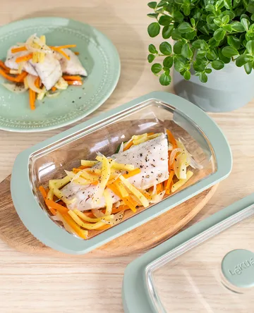 Lékué naczynie do gotowania na parze - Przezroczysty, szkło, 2‑szt. - Lékué