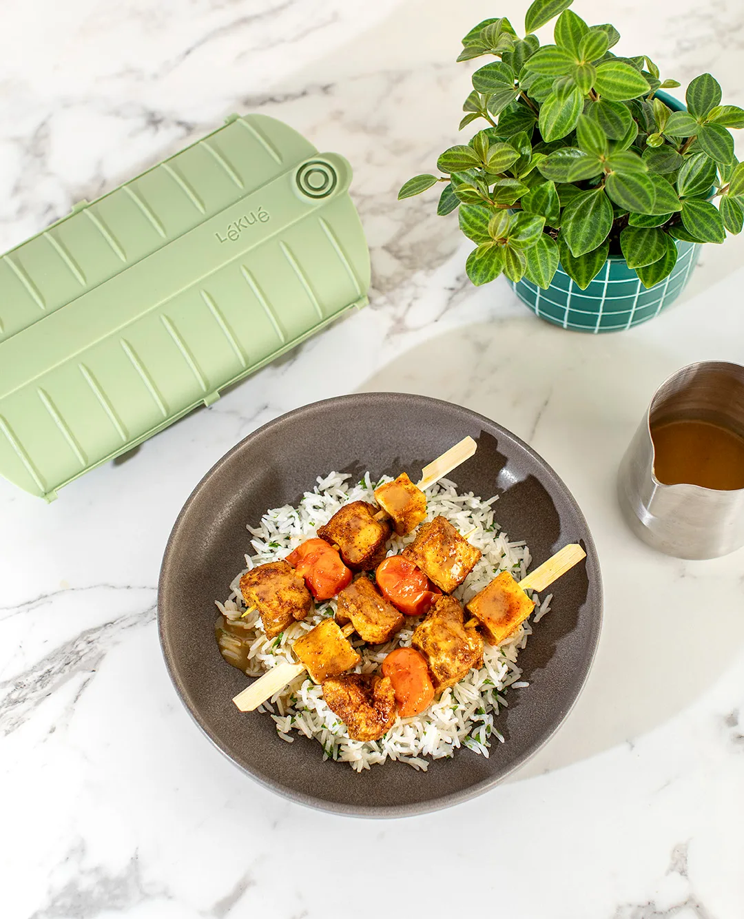 Lékué naczynie do gotowania na parze, Zielony, 2‑szt. Lékué