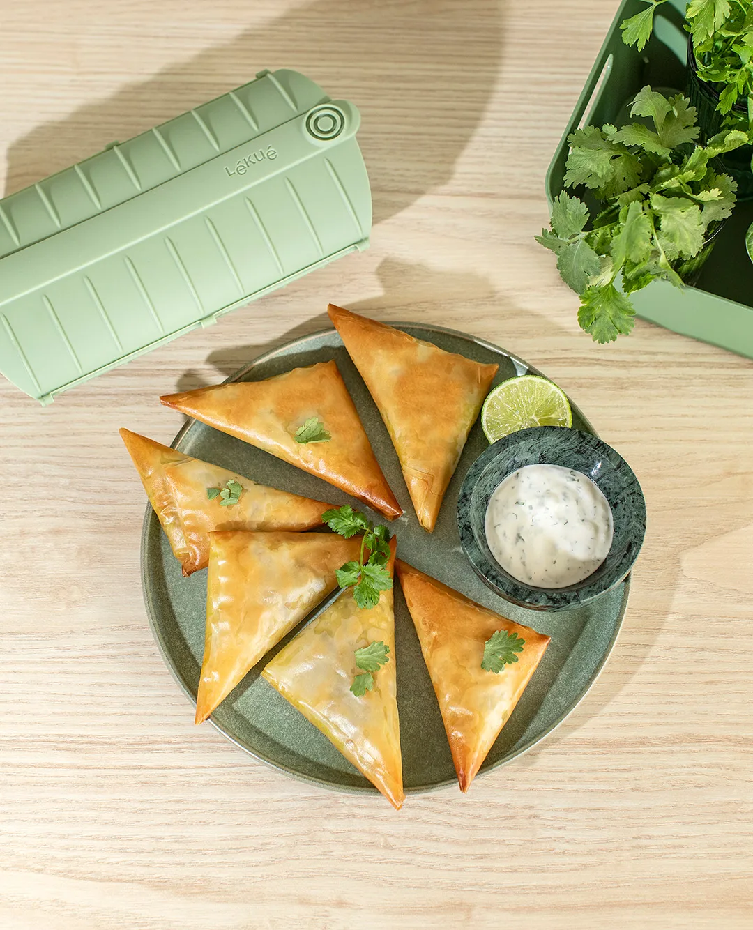 Lékué naczynie do gotowania na parze, Zielony, 2‑szt. Lékué