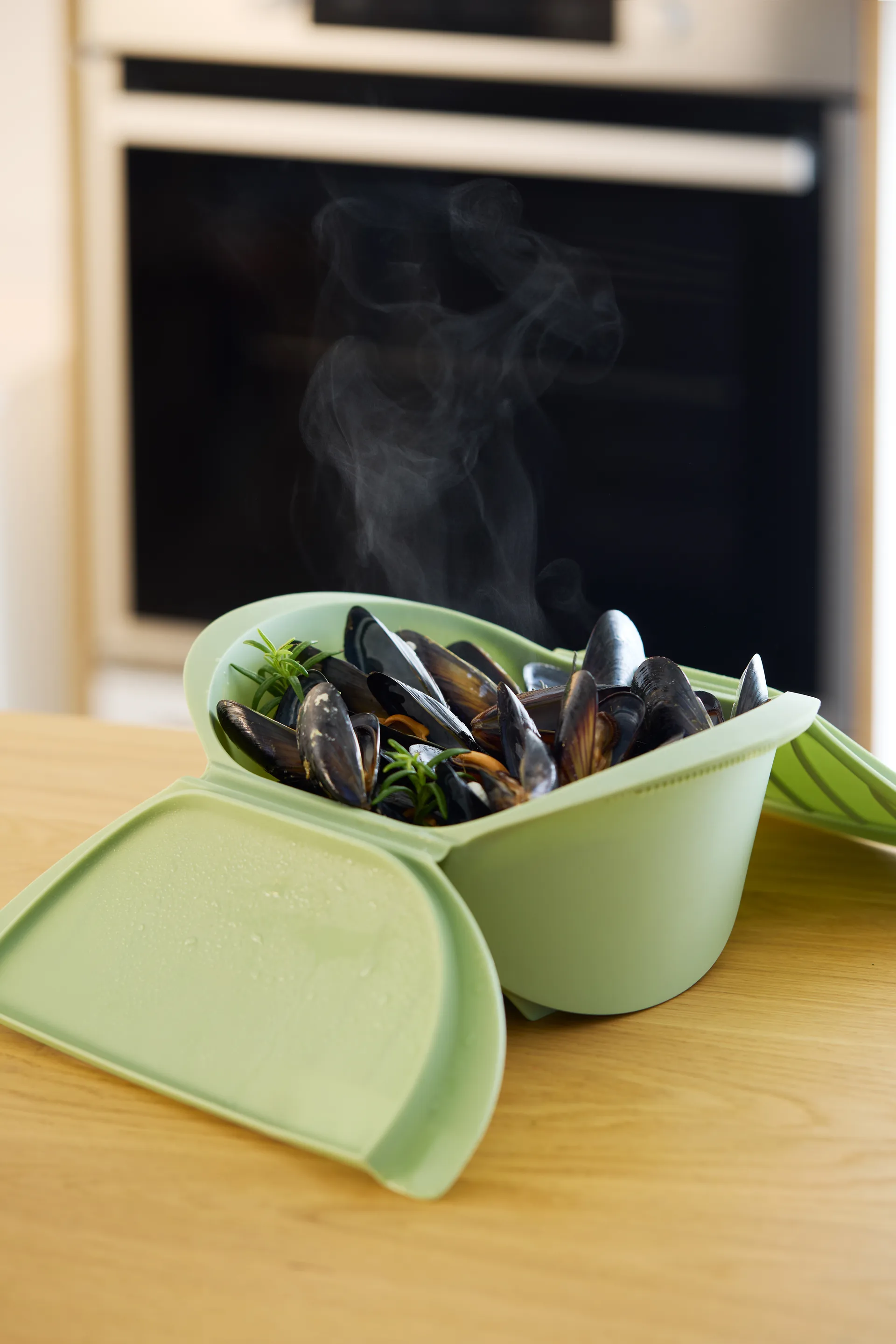 Lékué naczynie do gotowania na parze, Zielony, duży, 2‑szt. Lékué