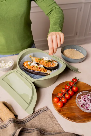 Lékué naczynie do gotowania na parze - Zielony, duży, 4‑szt. - Lékué