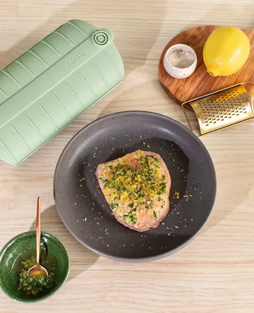 Lékué naczynie do gotowania na parze - Zielony, z tacą, 2‑szt. - Lékué