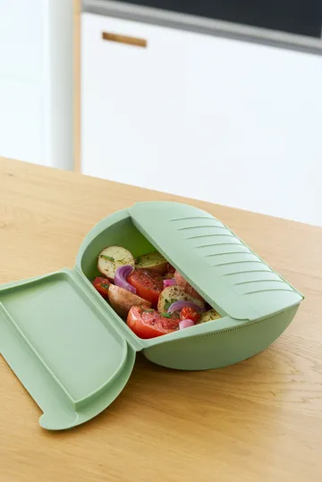 Lékué naczynie do gotowania na parze - Zielony, z tacą, 4-szt. - Lékué