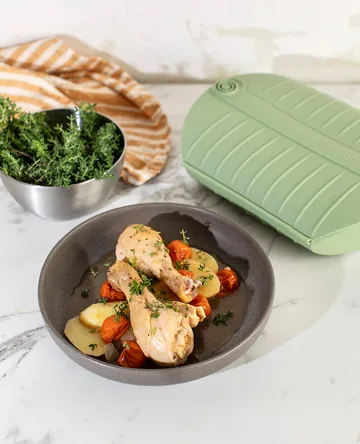 Lékué naczynie do gotowania na parze - Zielony, z tacą, 4-szt. - Lékué