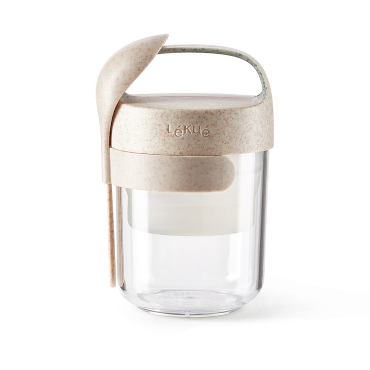 Pojemnik Lékué To Go Organic z łyżką, beżowy - 0,4 L - Lékué