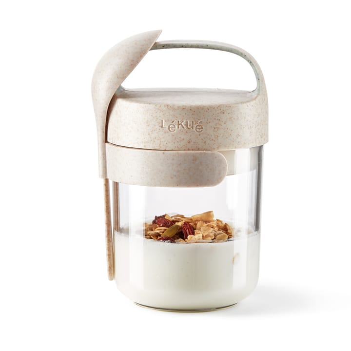 Pojemnik L�ékué To Go Organic z łyżką, beżowy, 0,4 L Lékué
