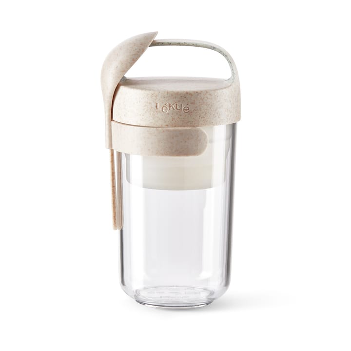 Pojemnik Lékué To Go Organic z łyżką, beżowy - 0,6 L - Lékué