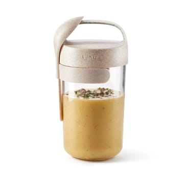 Pojemnik Lékué To Go Organic z łyżką, beżowy - 0,6 L - Lékué