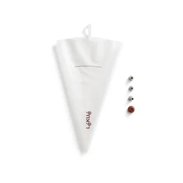 Rękaw cukierniczy wielokrotnego użytku Lékué, 3 końcówki - Przezroczysty - Lékué