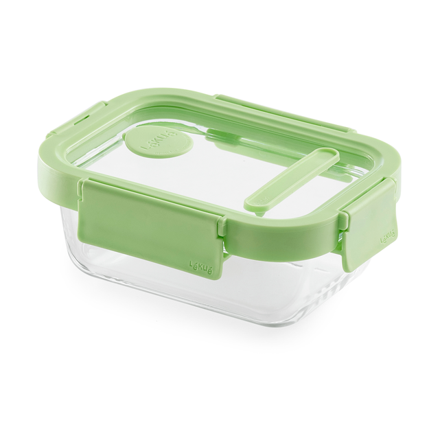 Lékué Szklany pojemnik na lunch Lékué 0,37 L, prostokątny Zielony