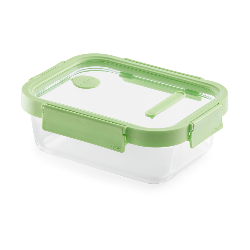 Lékué Szklany pojemnik na lunch Lékué 0,64 L, prostokątny Zielony
