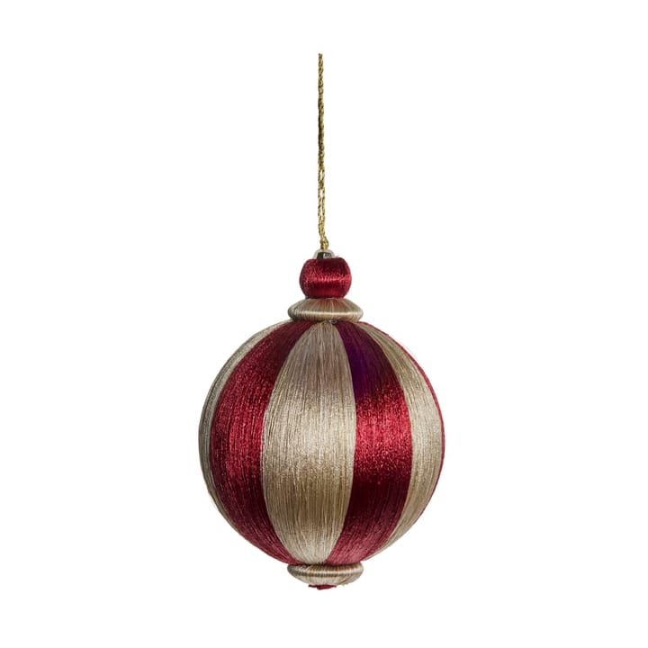 Bombka świąteczna Agnes Ø10 cm - Dark red-linen - Lene Bjerre