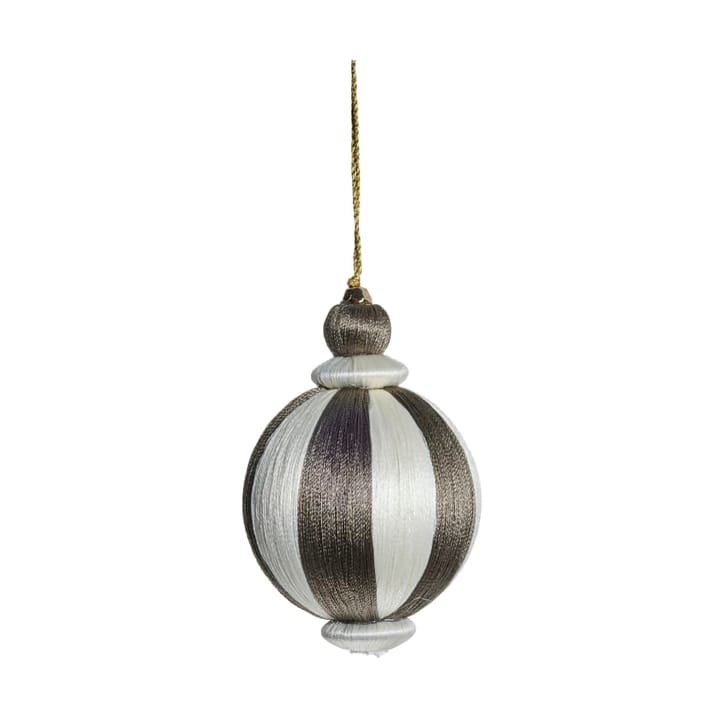 Bombka świąteczna Agnes Ø8 cm - Off-white-brown - Lene Bjerre