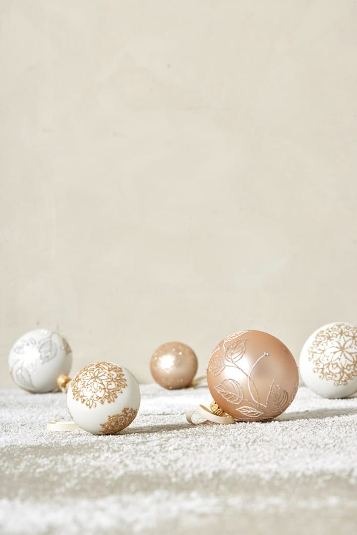 Bombka świąteczna Cadelia Ø8 cm, Rose, liść Lene Bjerre