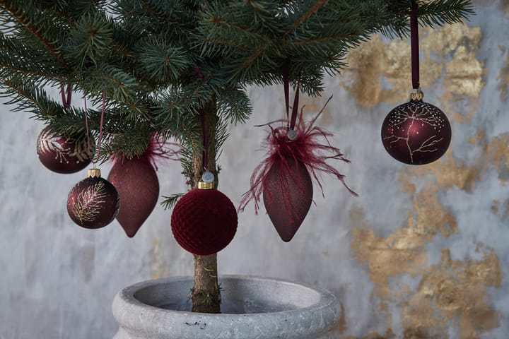 Cadelia bombka świąteczna piórko Ø6 cm, pomegranate-light gold Lene Bjerre