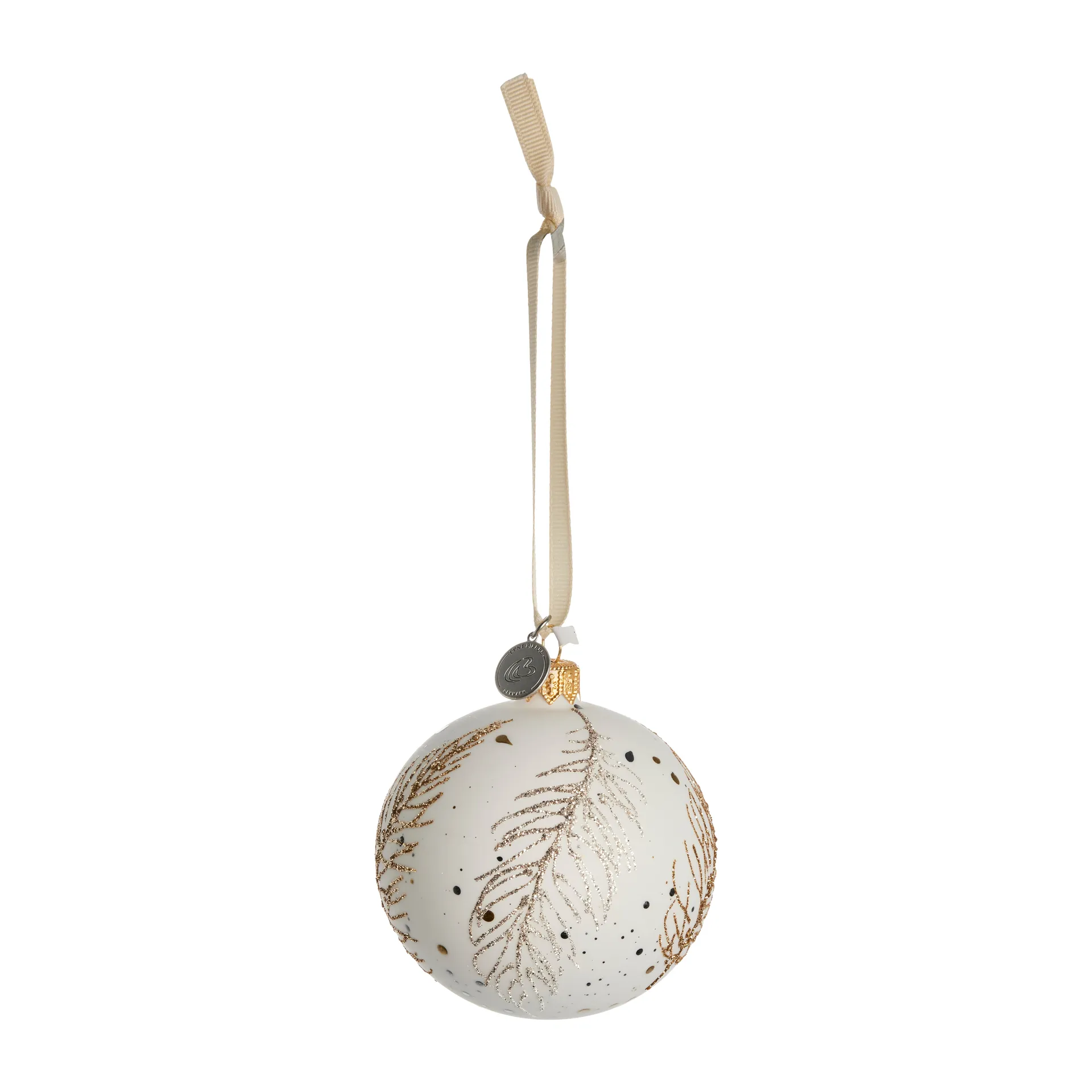 Cadelia bombka świąteczna piórko Ø8 cm, white-light gold Lene Bjerre