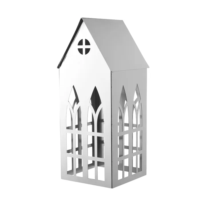 Lampion Sigrine house - Srebrny, 14x14xH33 cm - Lene Bjerre