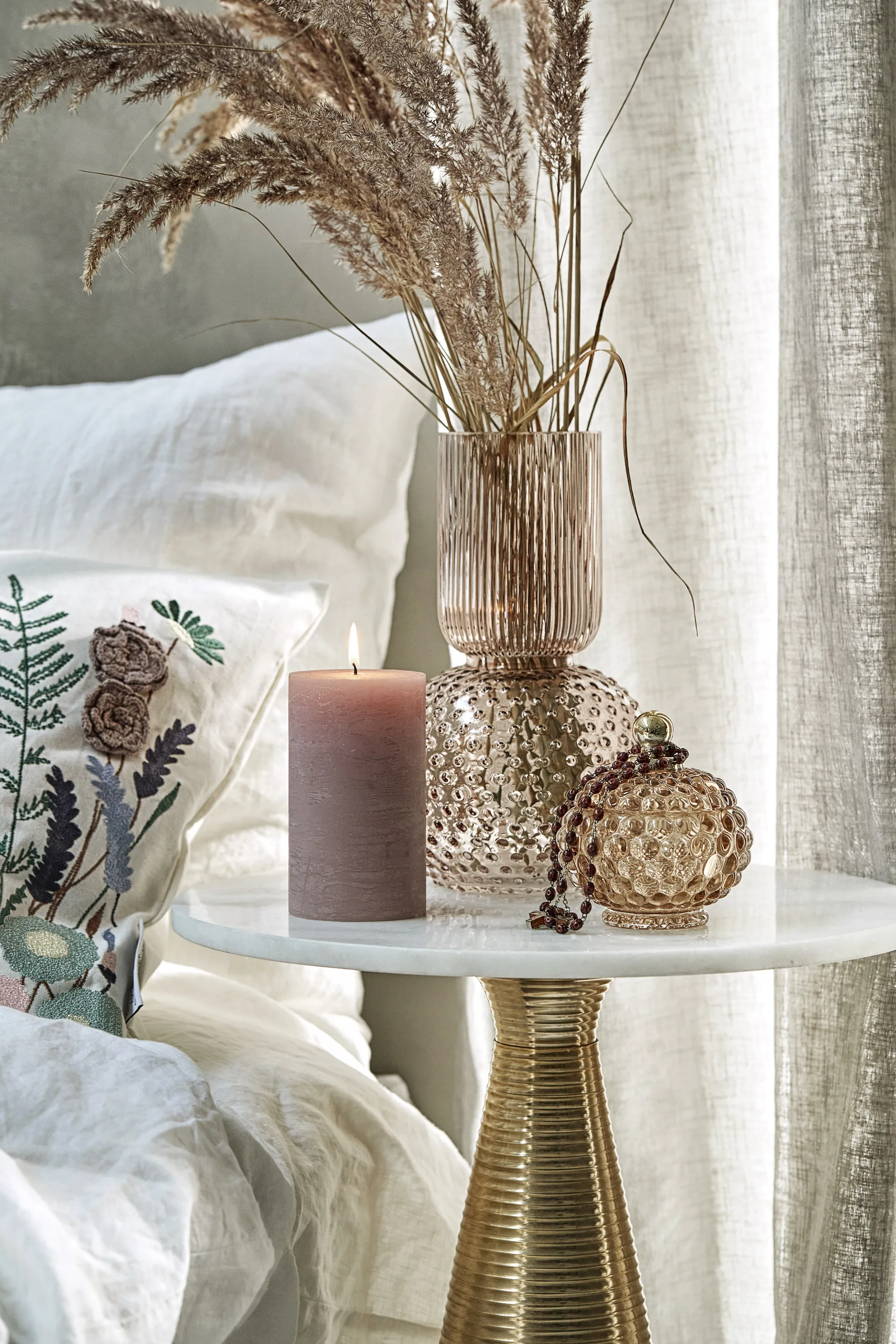 Miya słoik do przechowywania z pokrywką Ø10 cm, Golden brown Lene Bjerre