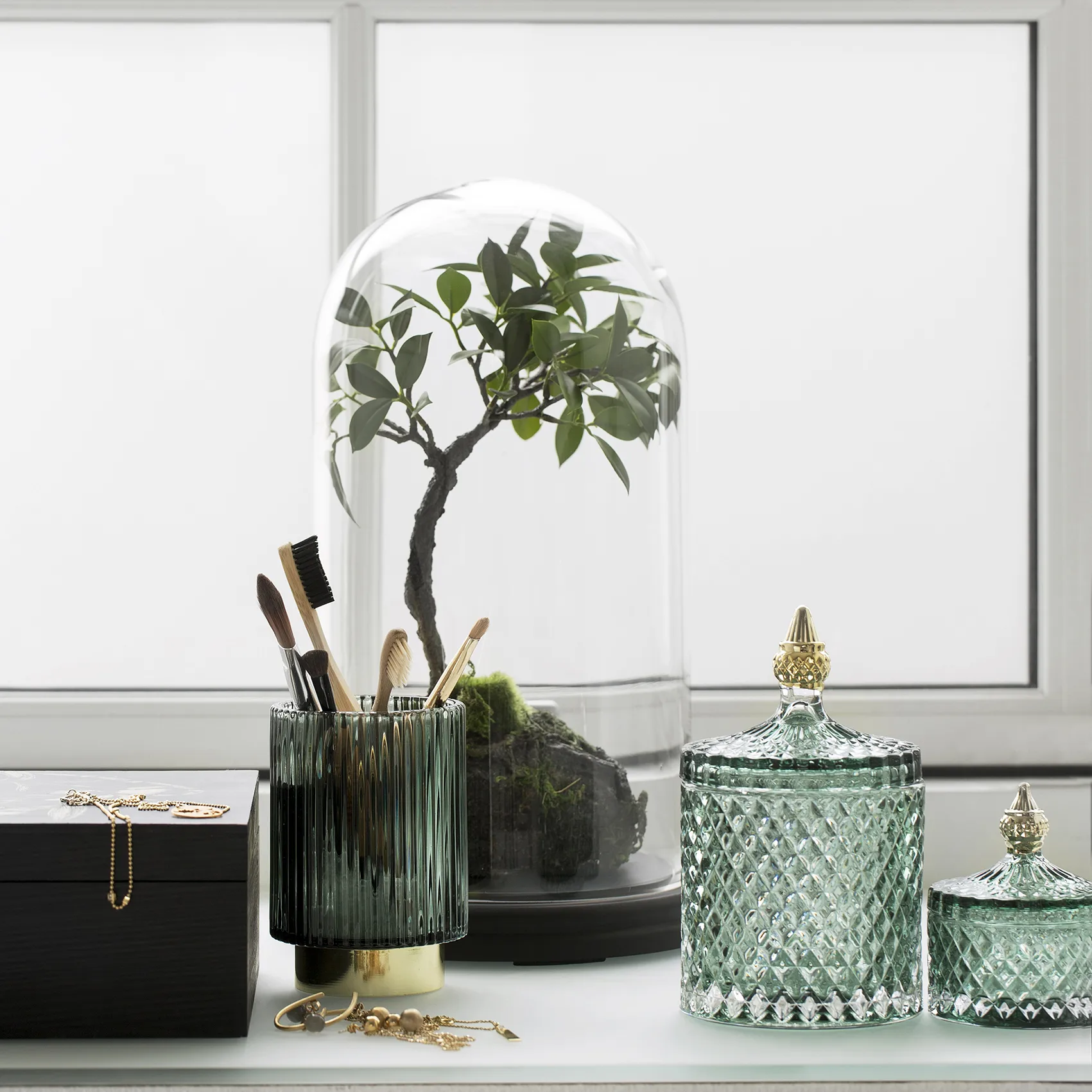 Miya słoik do przechowywania z pokrywką Ø10,5 cm, Zielony Lene Bjerre